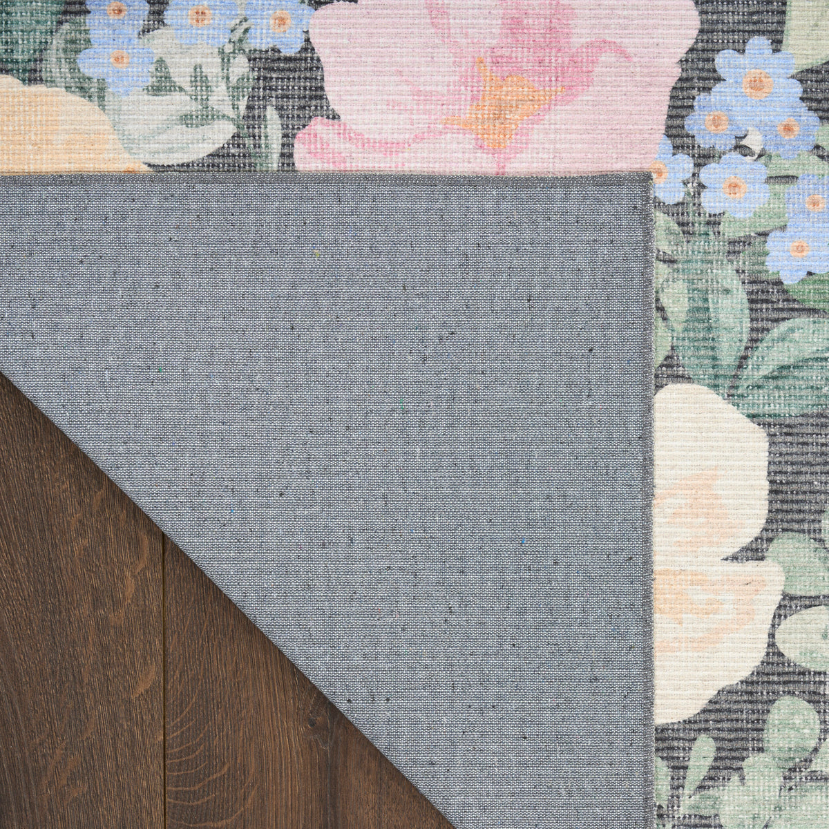 Botanical Washables BOT01 Charcoal Multicolor Rug