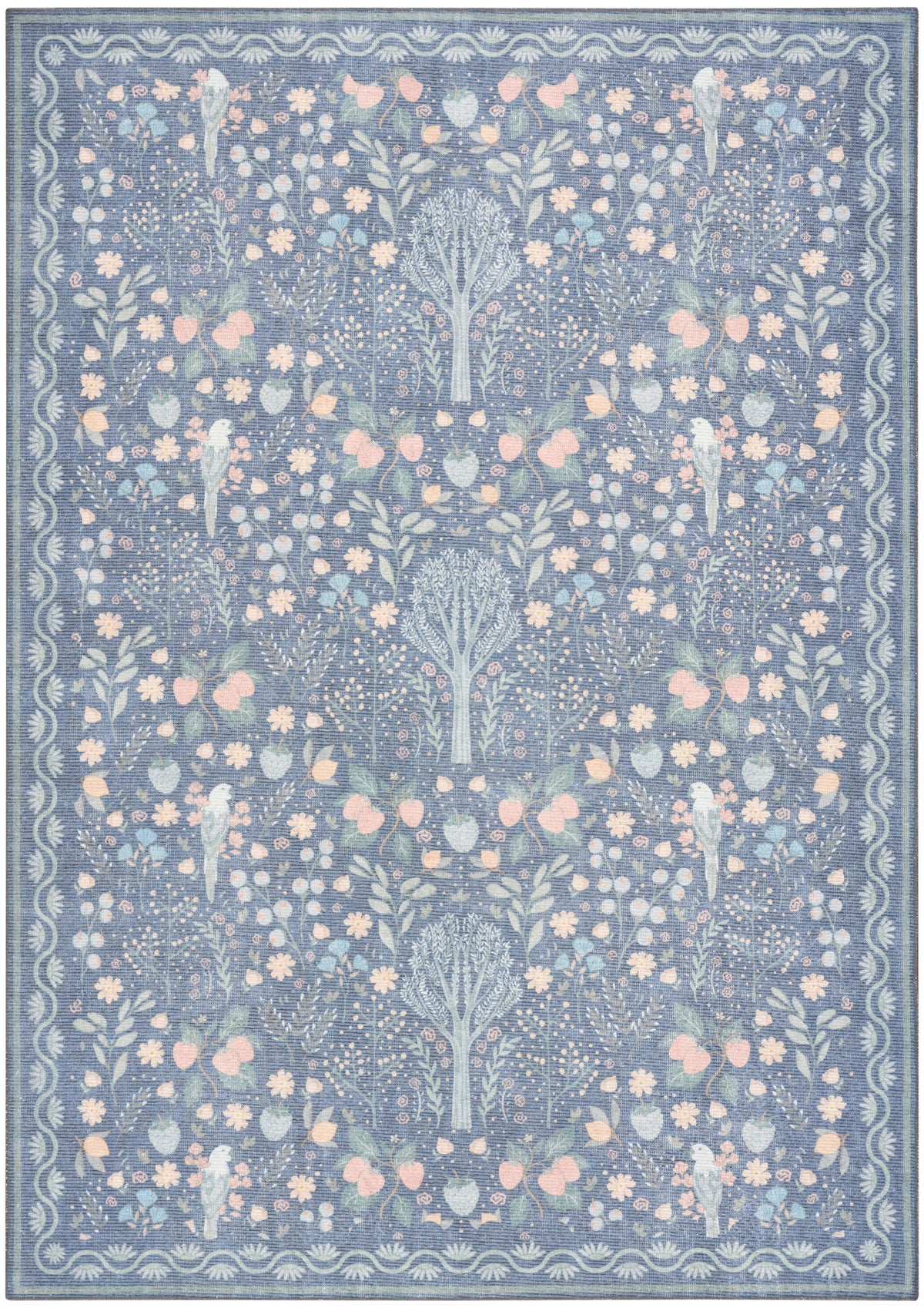 Botanical Washables BOT04 Blue Multicolor Rug