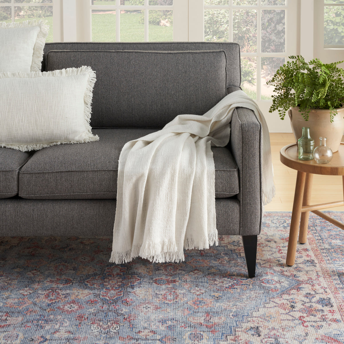 Lifestyle ZH127 Ivory 50" x 60" Throw Blankets