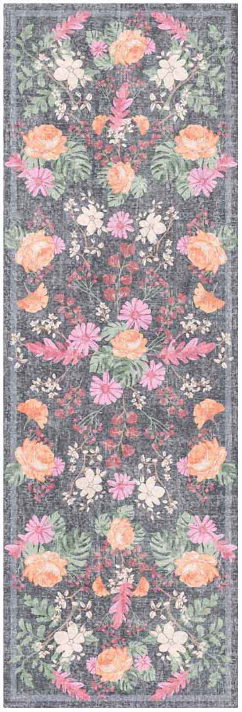 Botanical Washables BOT02 Charcoal Multicolor Rug