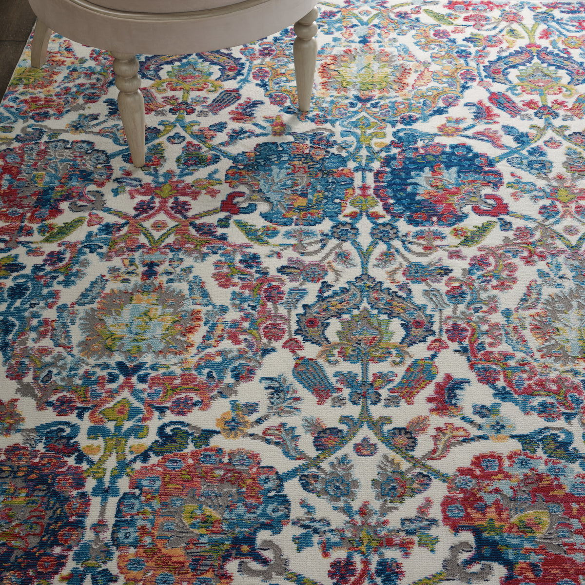 Ankara Global ANR06 Ivory Blue Rug