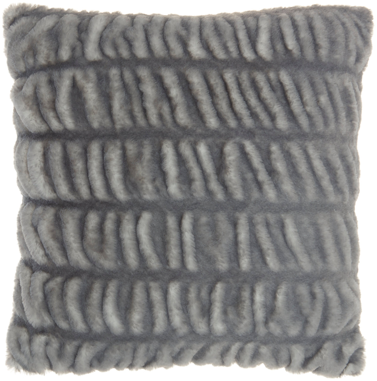 Faux Fur SN101 Charcoal 20" x 20" Throw Pillows