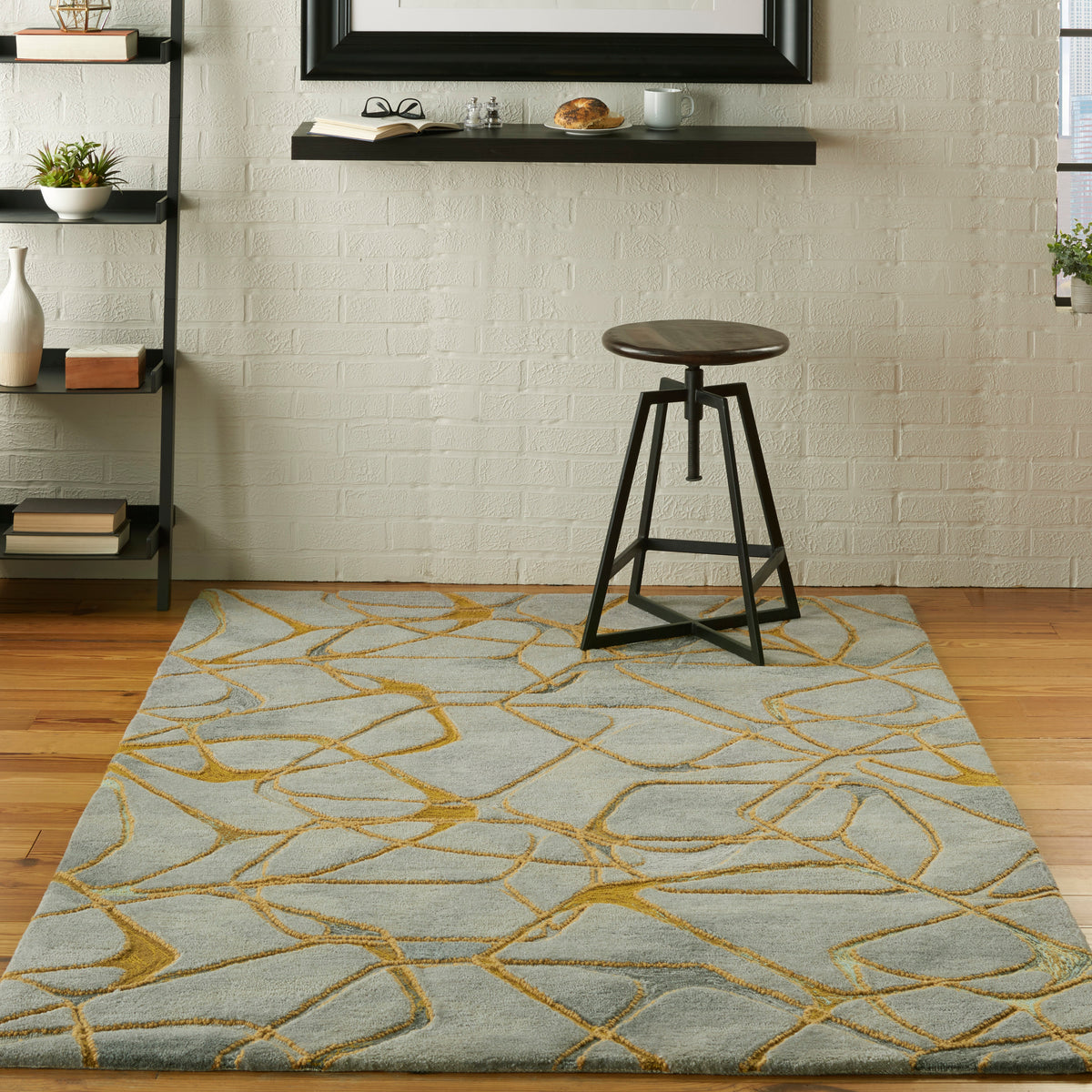 Symmetry SMM05 Grey Yellow Rug