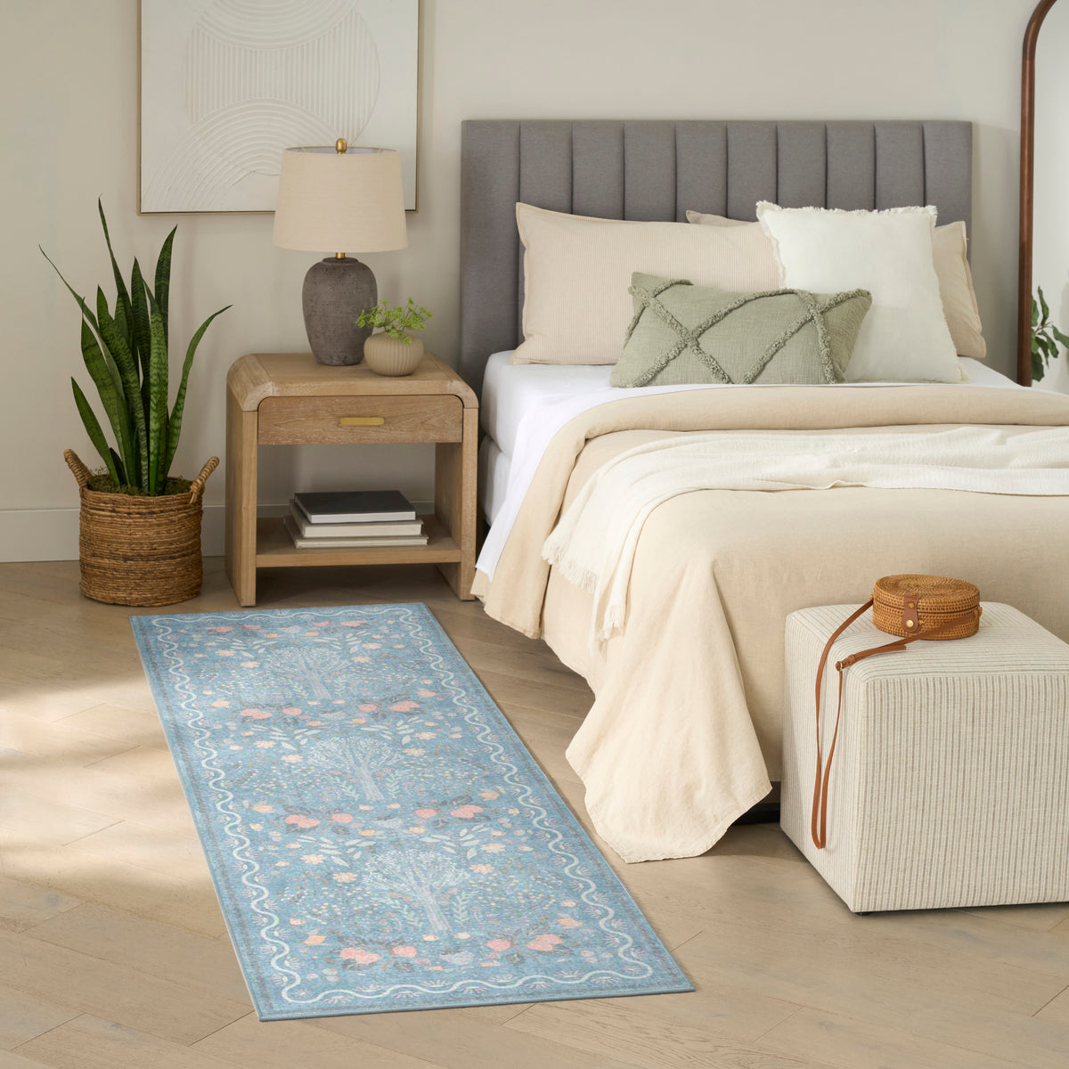 Botanical Washables BOT04 Light Blue Multicolor Rug