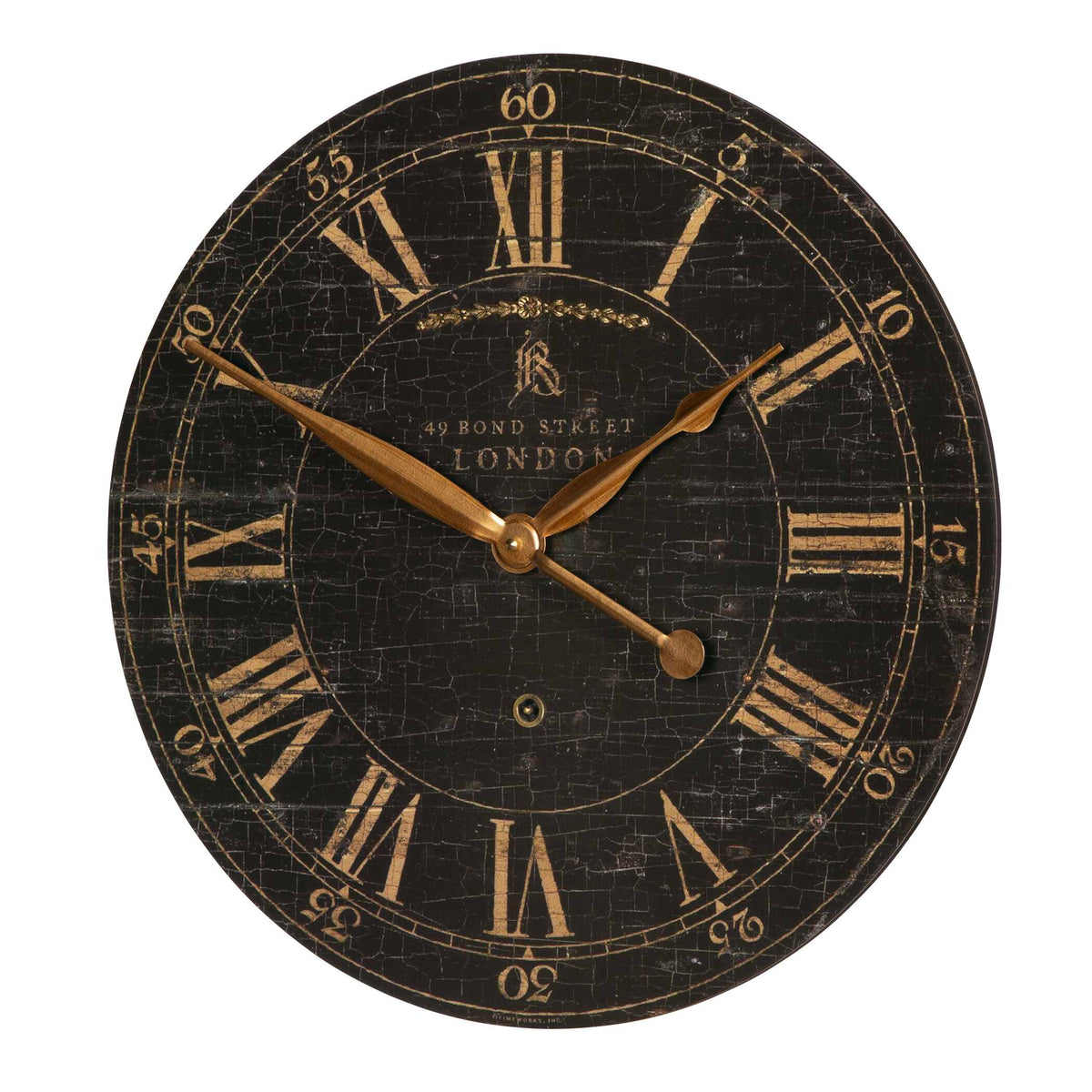 Bond Street Black Wall Clock