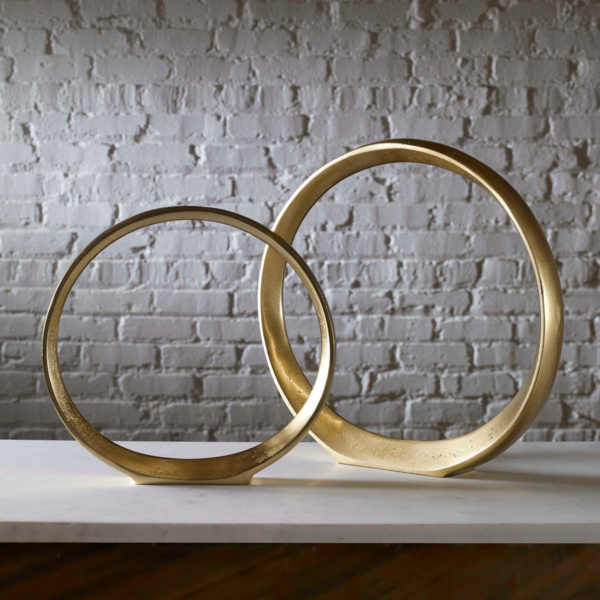 Jimena Gold Ring Sculptures Set/2