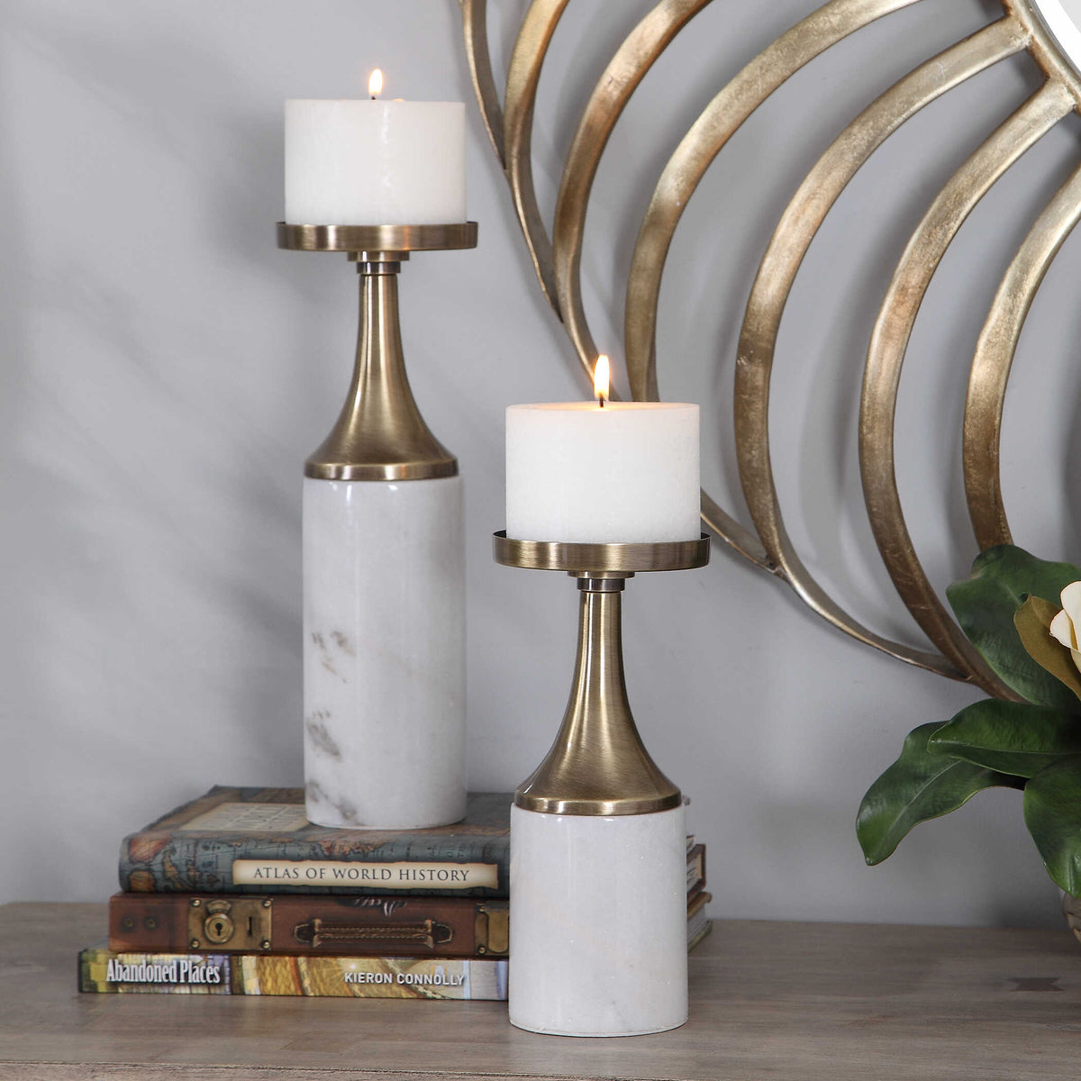 Castiel Marble Candleholders Set/2