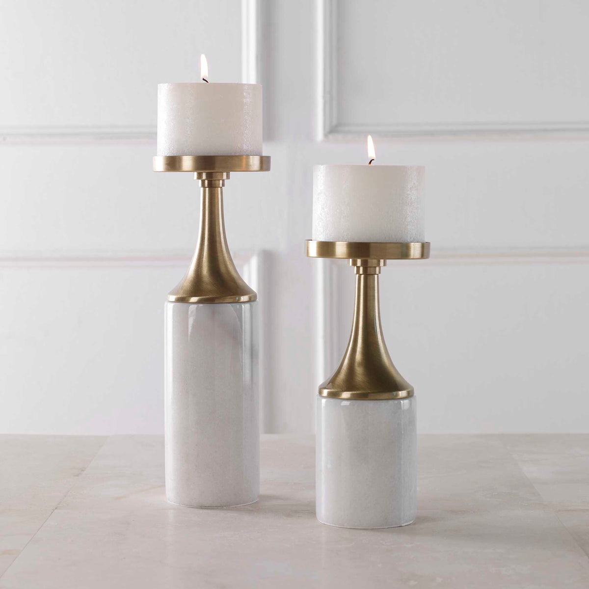 Castiel Marble Candleholders Set/2