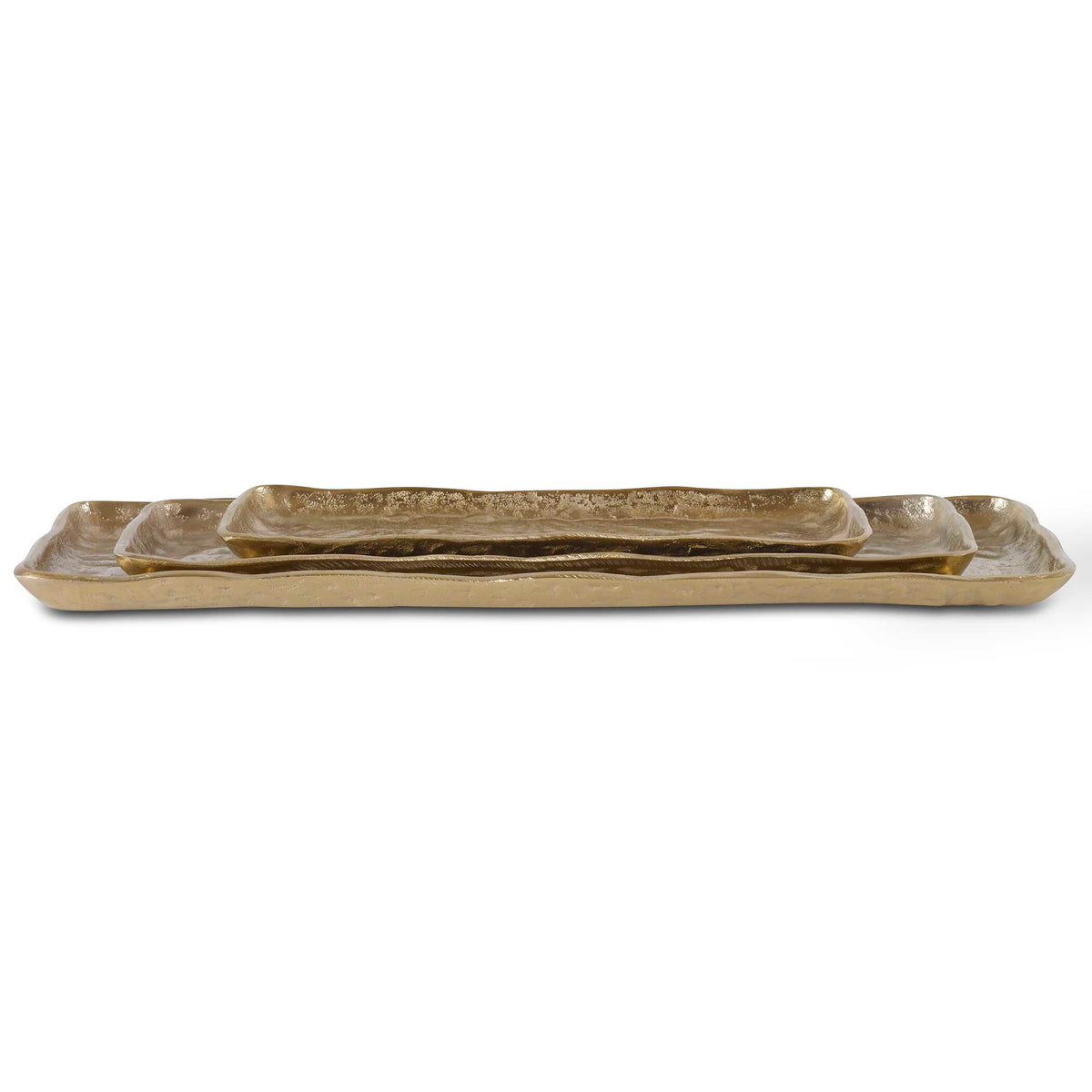 Artisan Antique Gold Trays Set/3