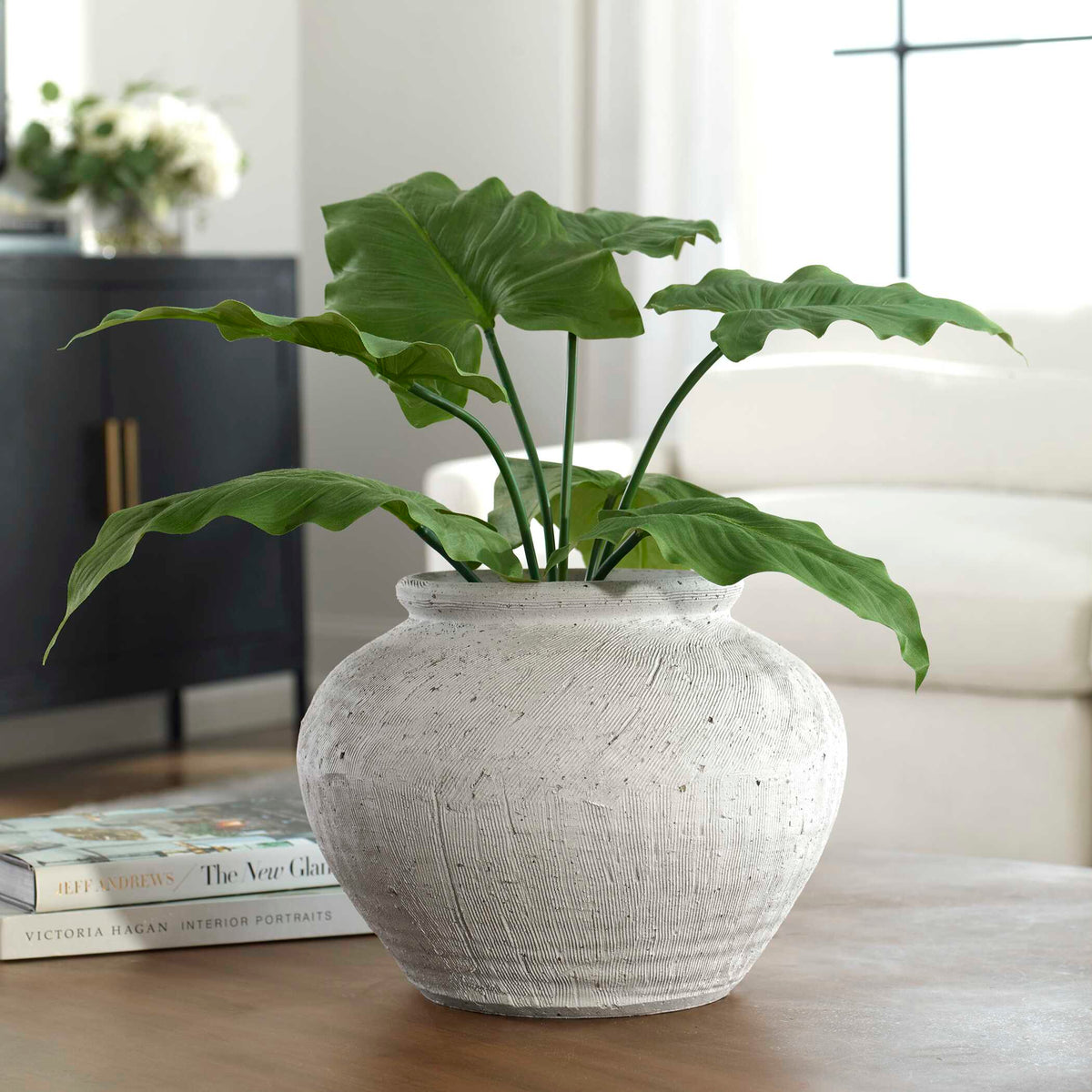Floreana Round White Vase