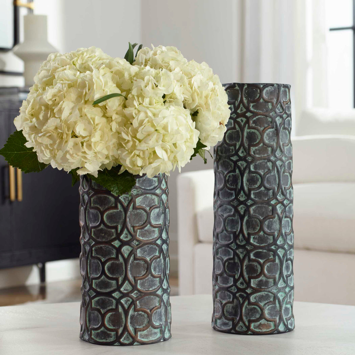 Baltra Bronze Patina Vases Set/2
