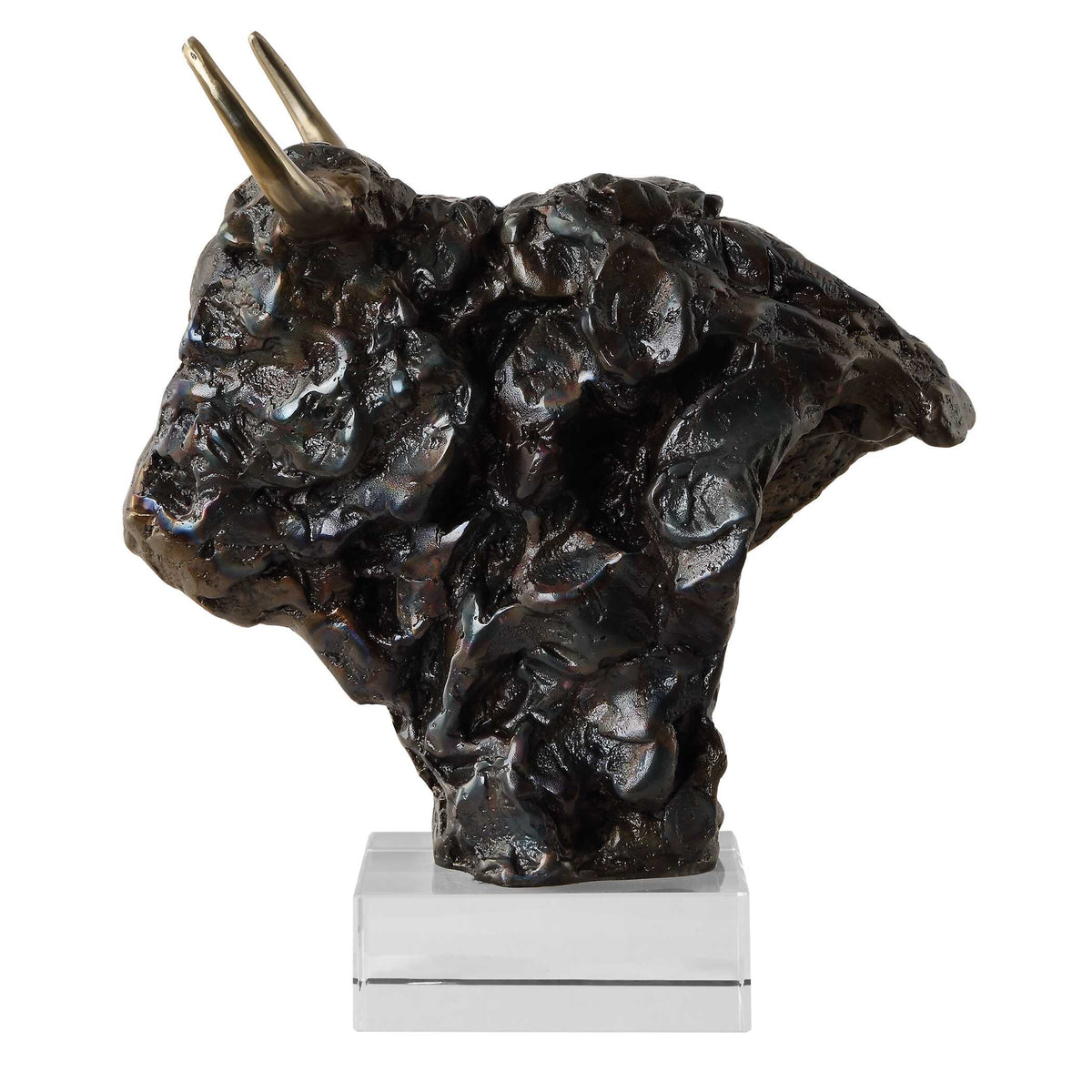 Bison Bust Bronze Sculpture