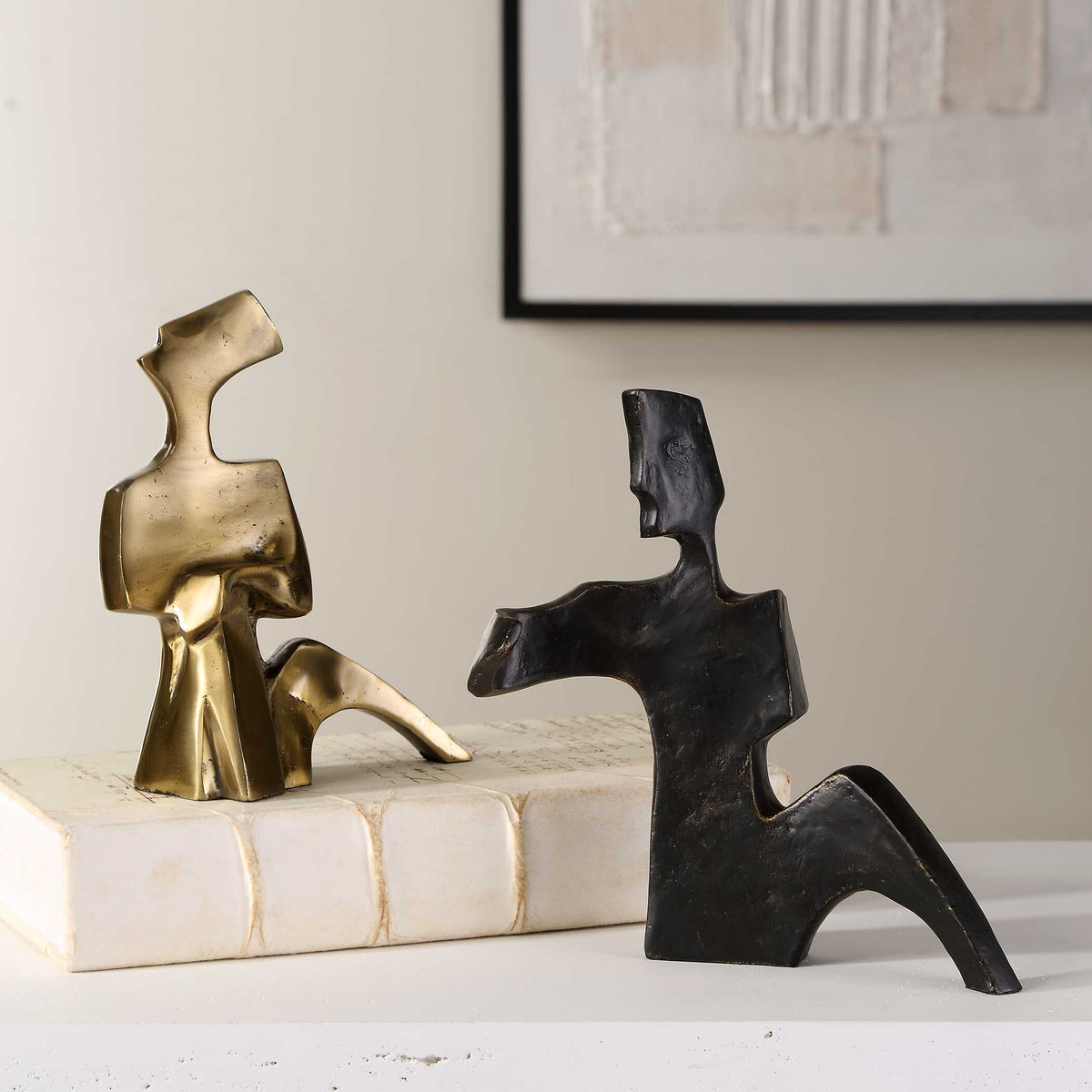 Affection Bronze Gold Sculpture Set/2