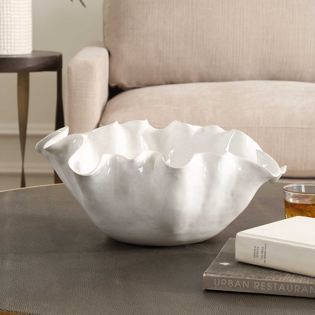 Ruffle White Bloom Bowl