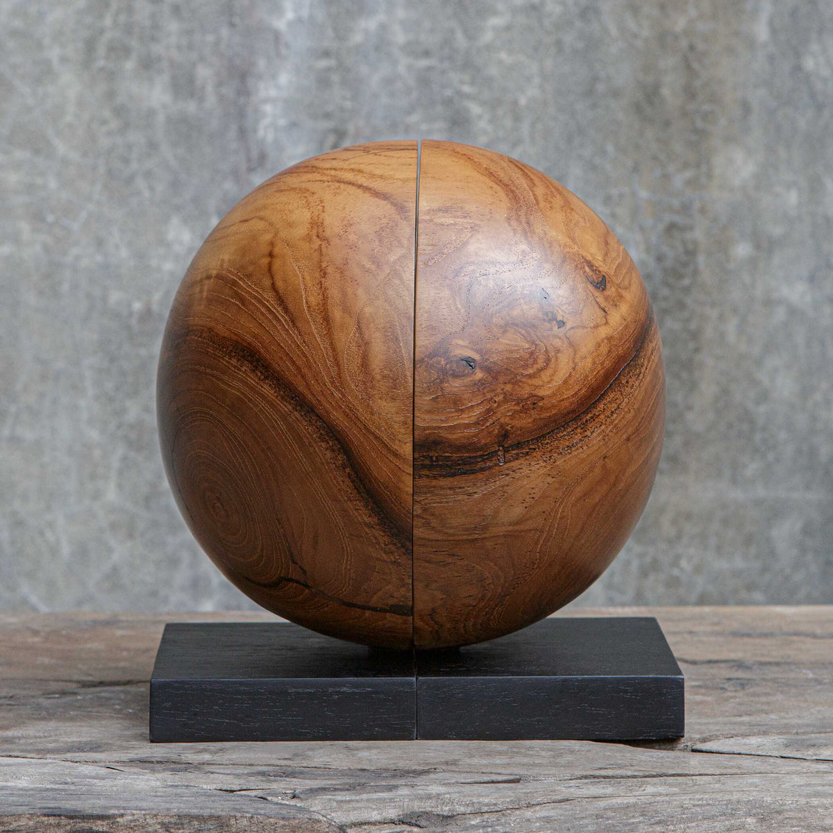 Teak And Noir Bookends Set/2