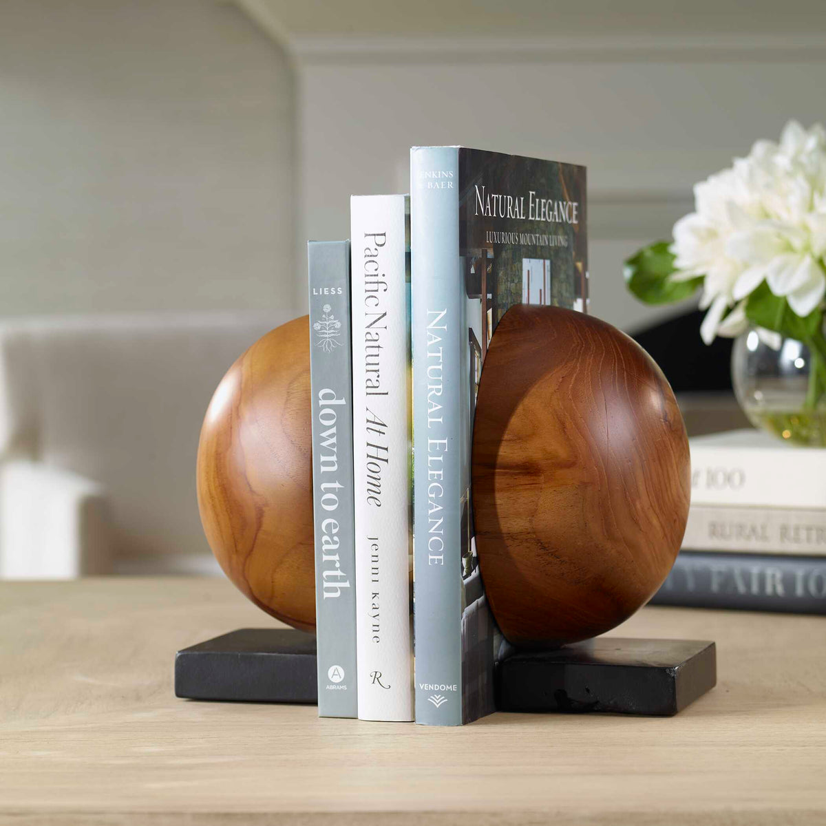 Teak And Noir Bookends Set/2