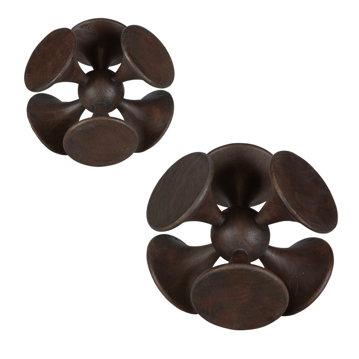 Balanced Harmony Dark Wooden Sculptures Set/2