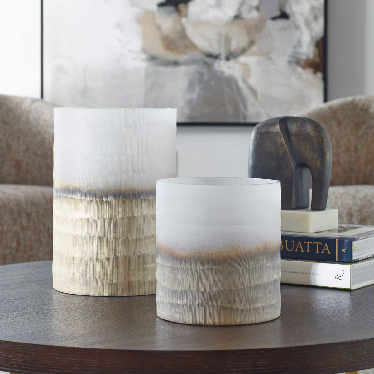 Ombra Modern Vases Set/2