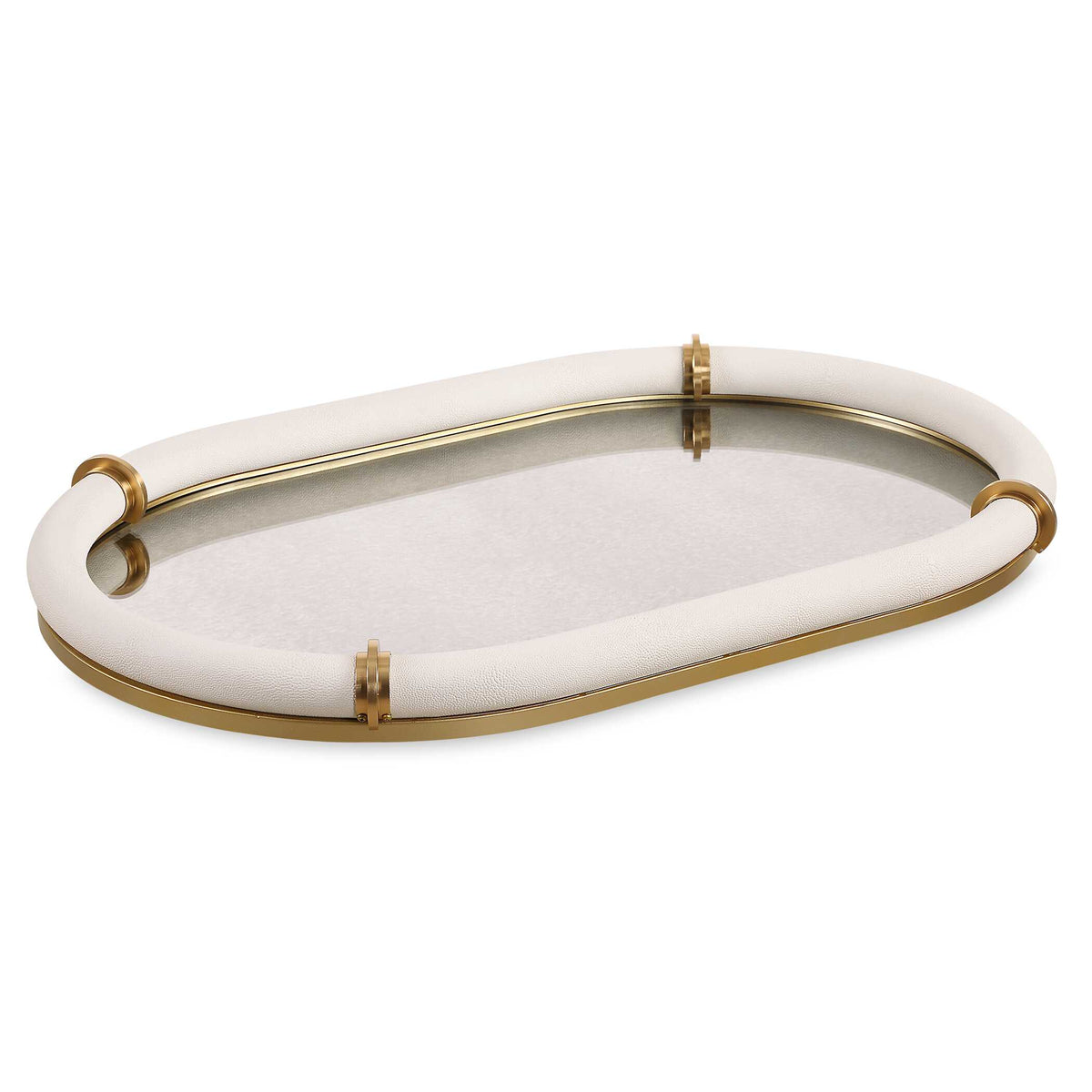 Cyprus Leather Oval Tray