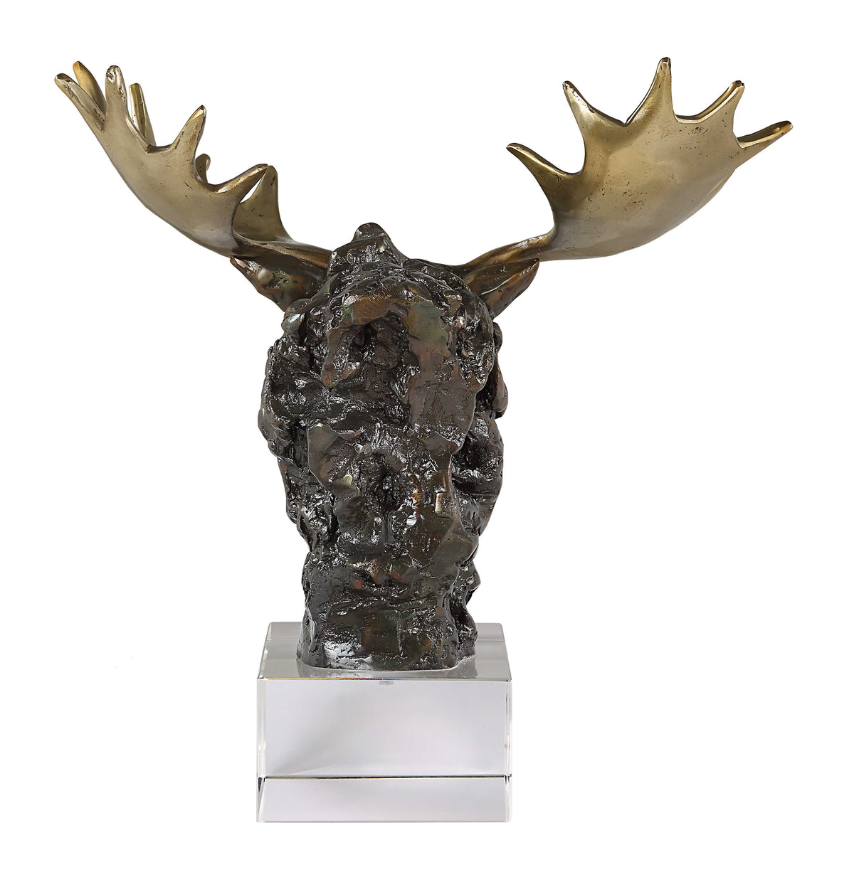 Moose Bust Bronze Sculpture
