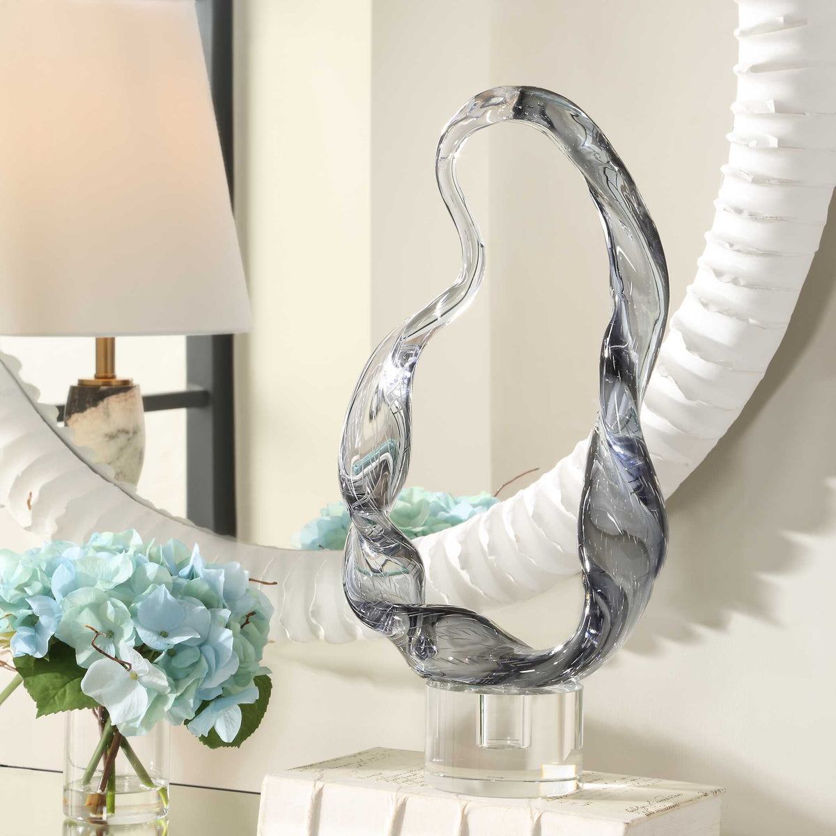 Luminous Twist Glass Sculpture