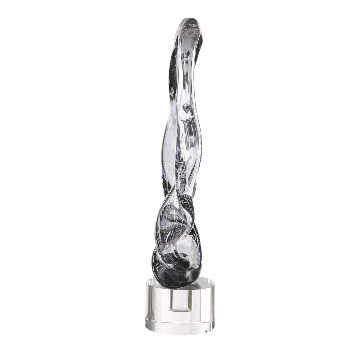 Luminous Twist Glass Sculpture