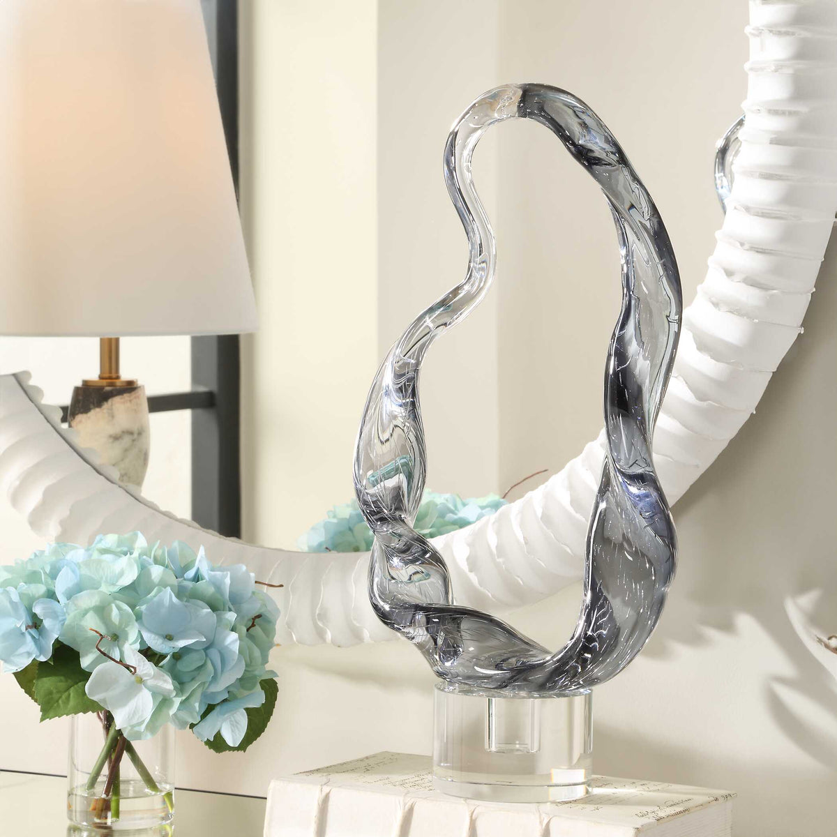 Luminous Twist Glass Sculpture