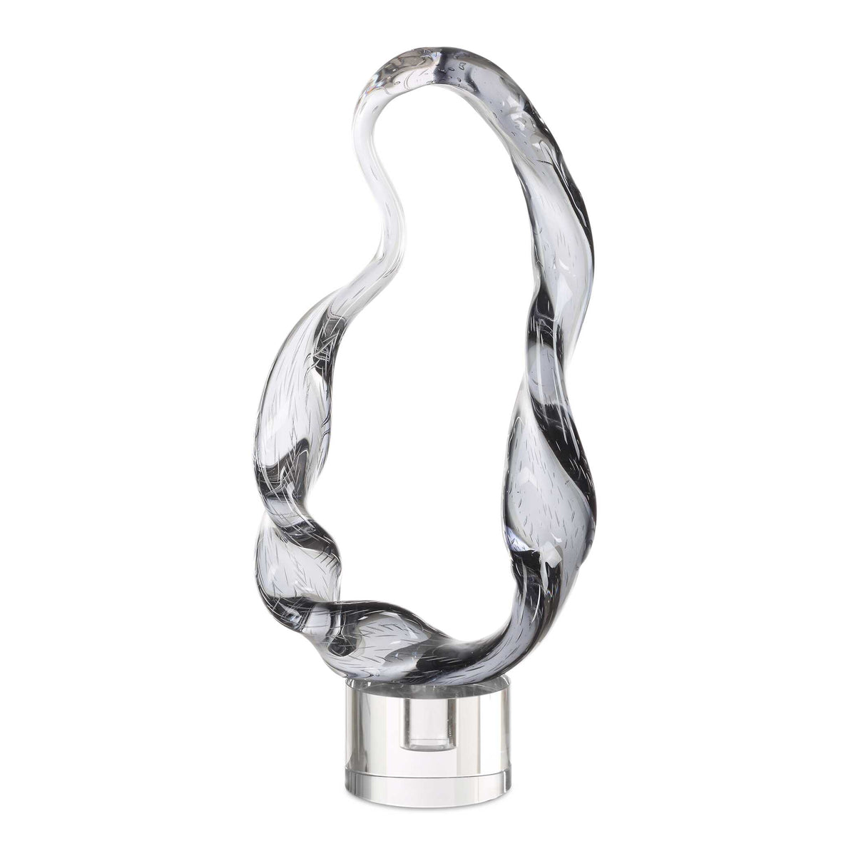 Luminous Twist Glass Sculpture
