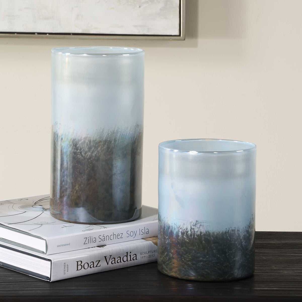 Midnight Mist Cylindrical Vases Set/2