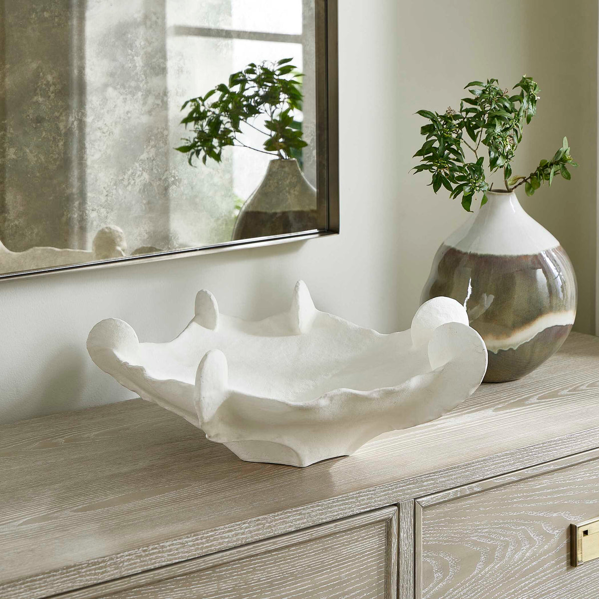Coral Mirage White Outdoor Bowl