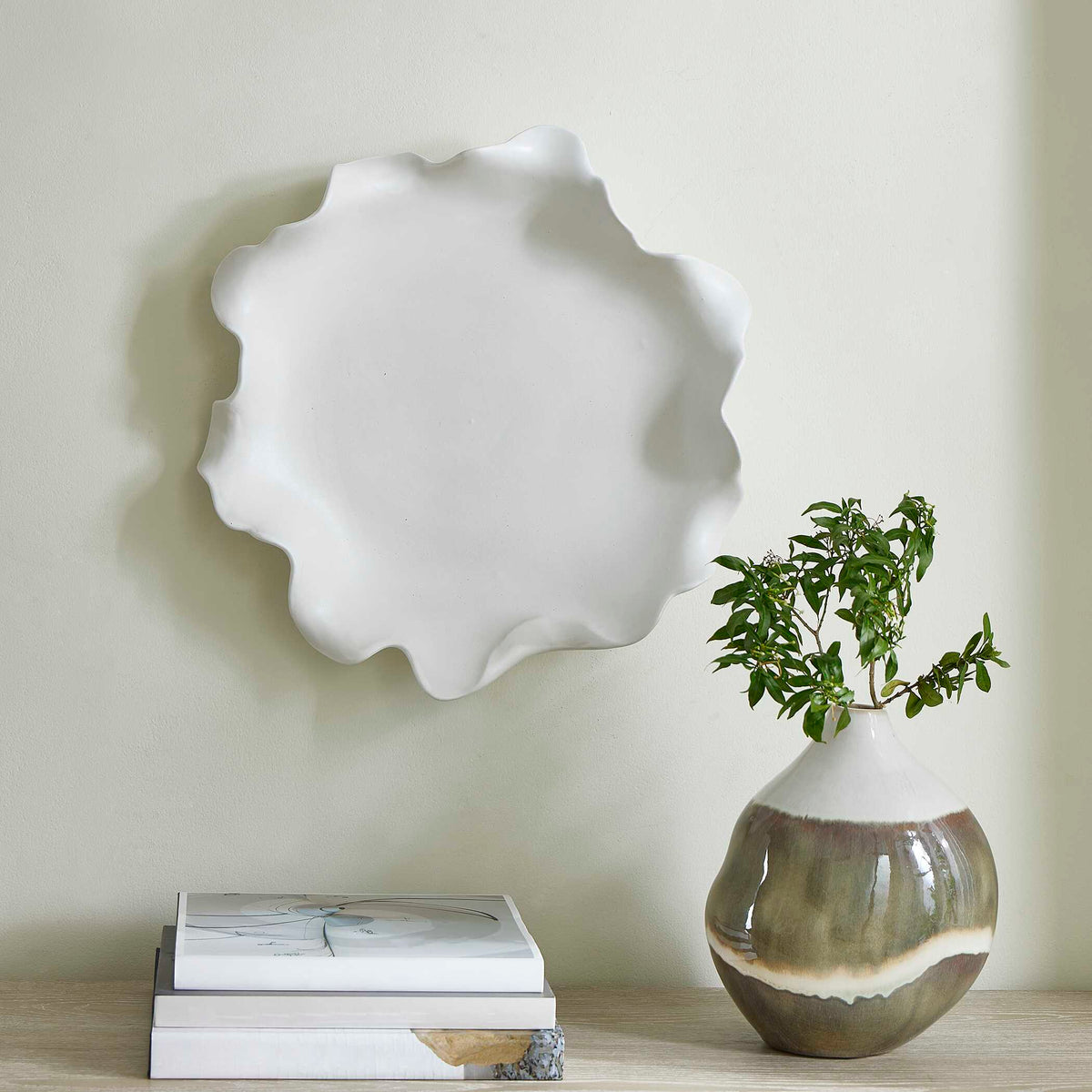 Wave Crest White Outdoor Bowl