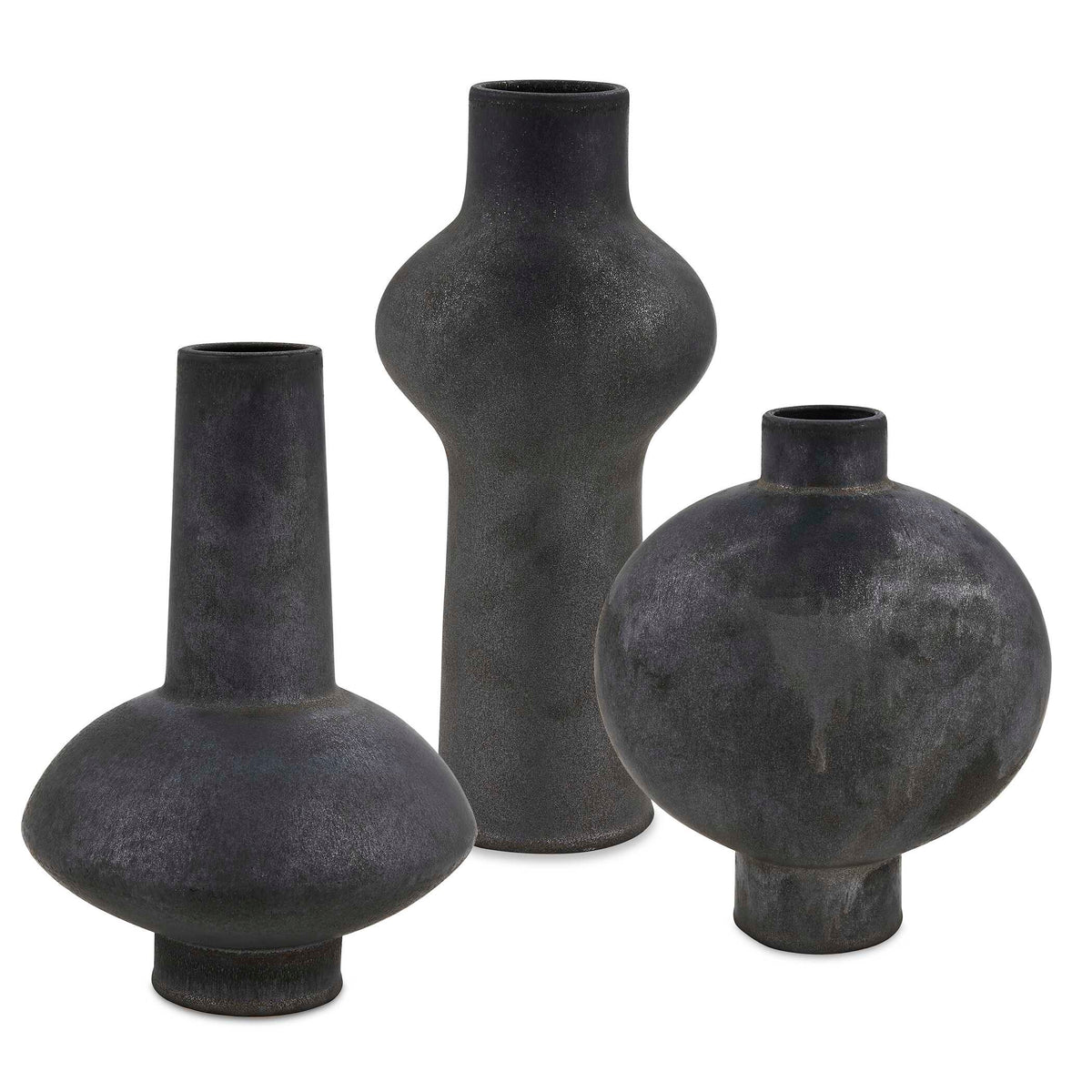 Charcoal Bloom Indoor-Outdoor Vases Set/3