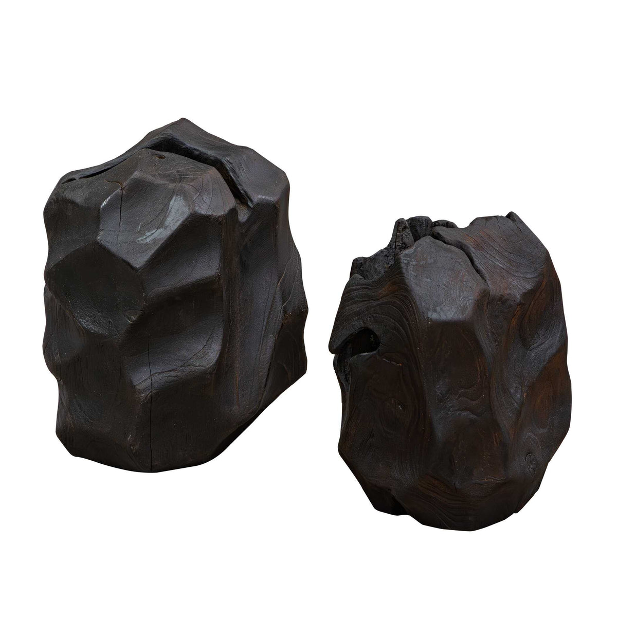 Ember Root Teak Sculpture, Set/2