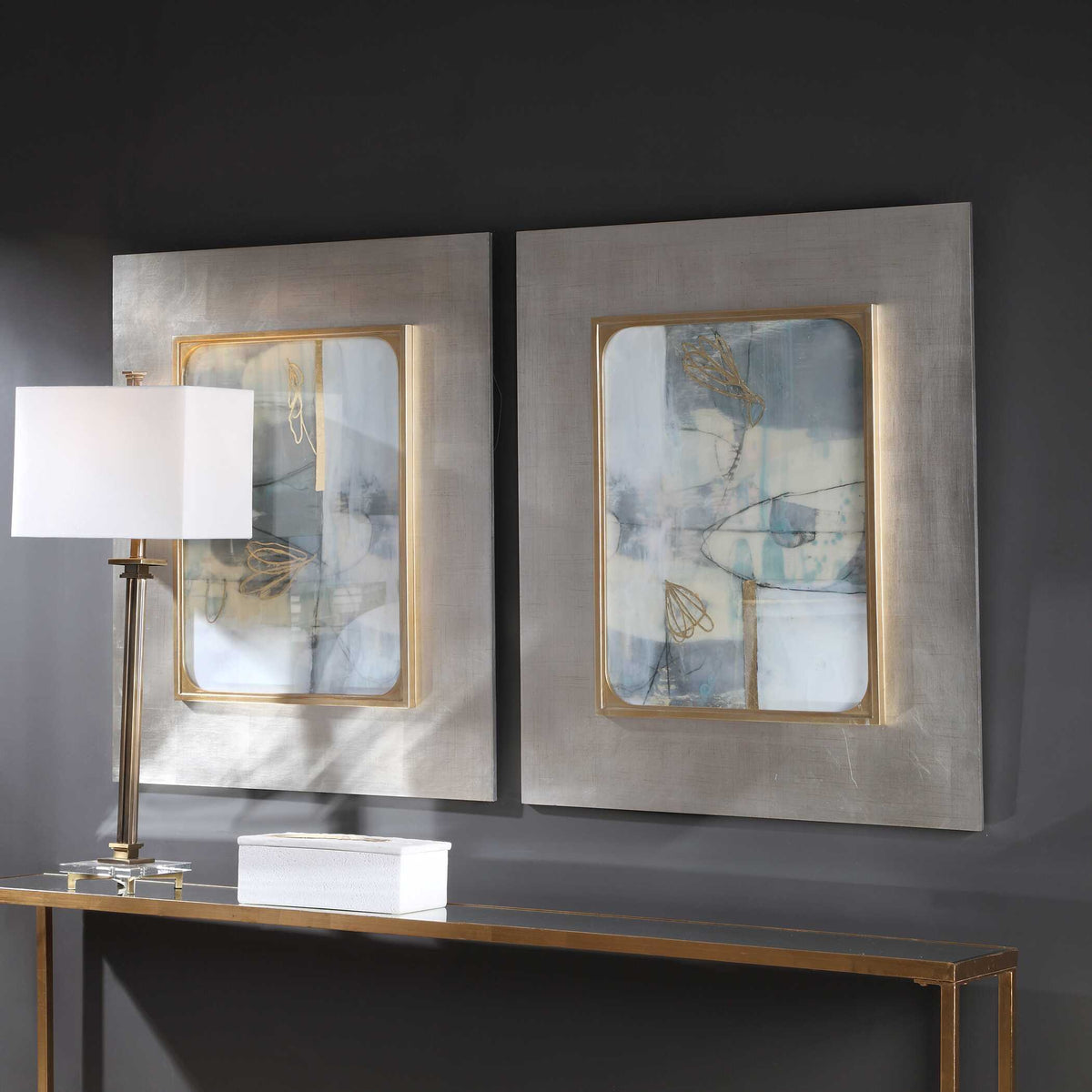 Gilded Whimsy Abstract Prints Set/2