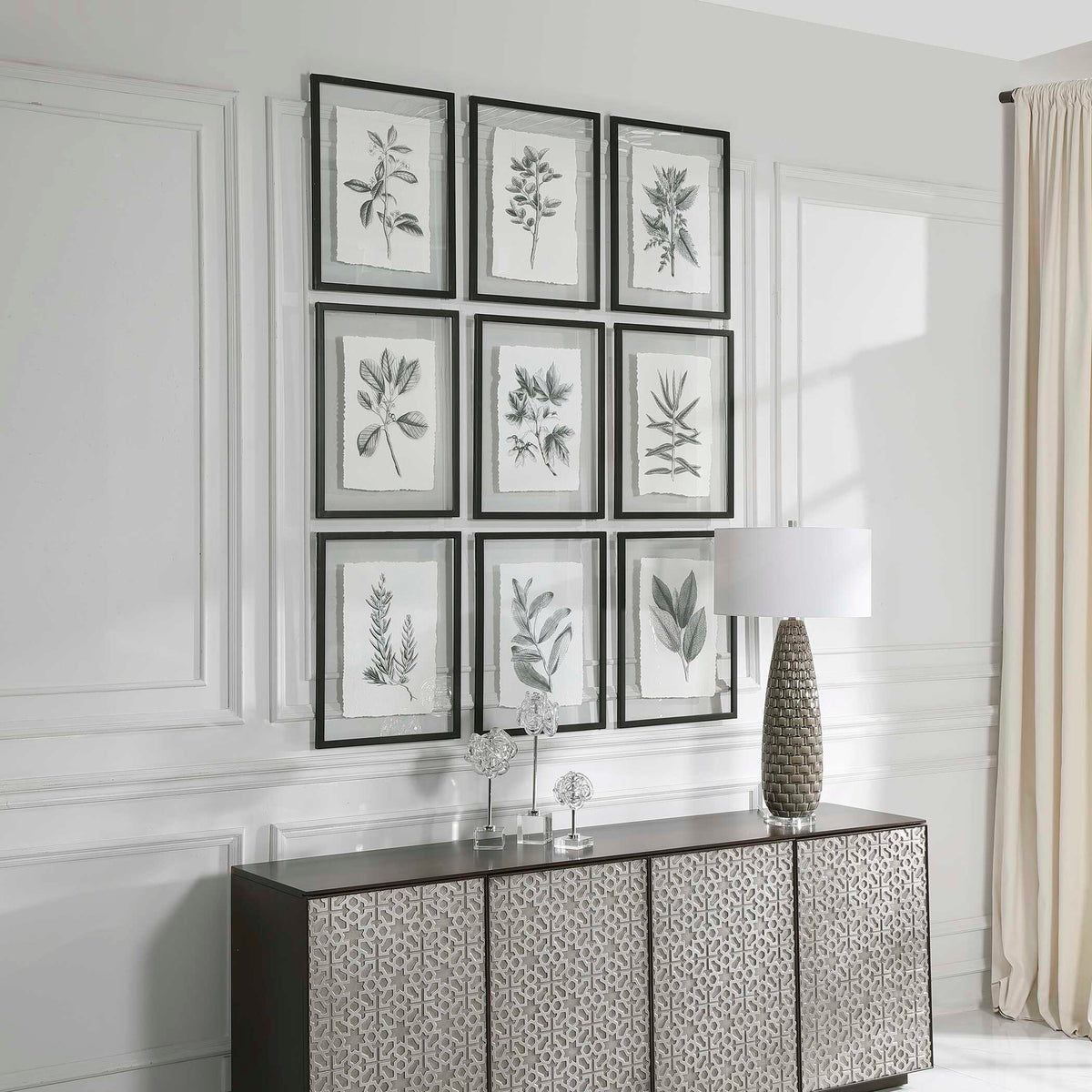 Farmhouse Florals Framed Prints Set/9