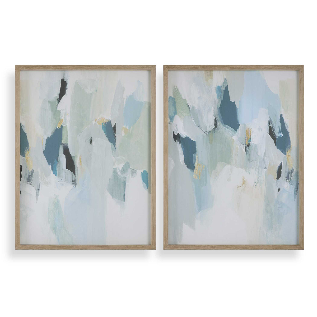 Seabreeze Abstract Framed Canvas Prints Set/2