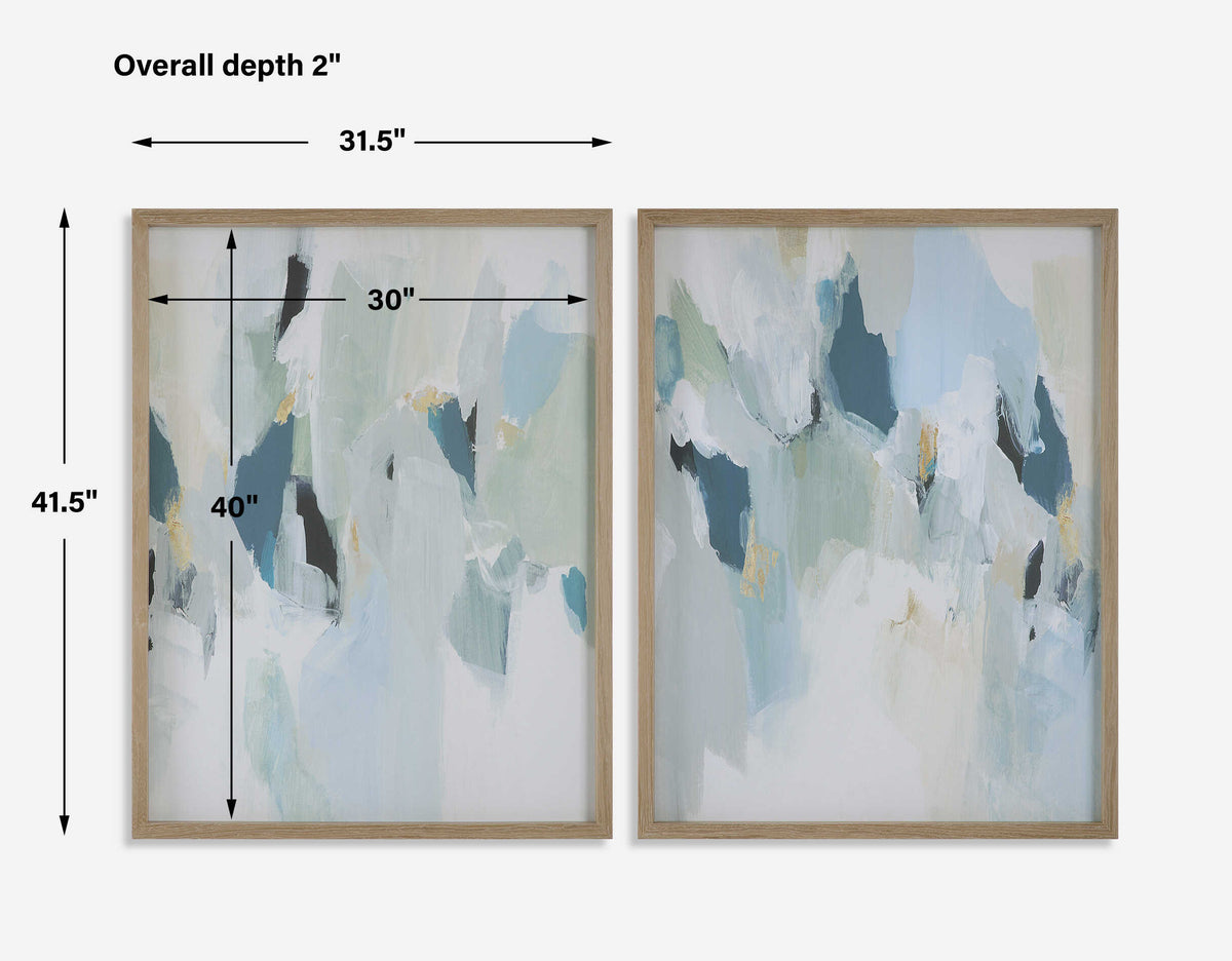 Seabreeze Abstract Framed Canvas Prints Set/2
