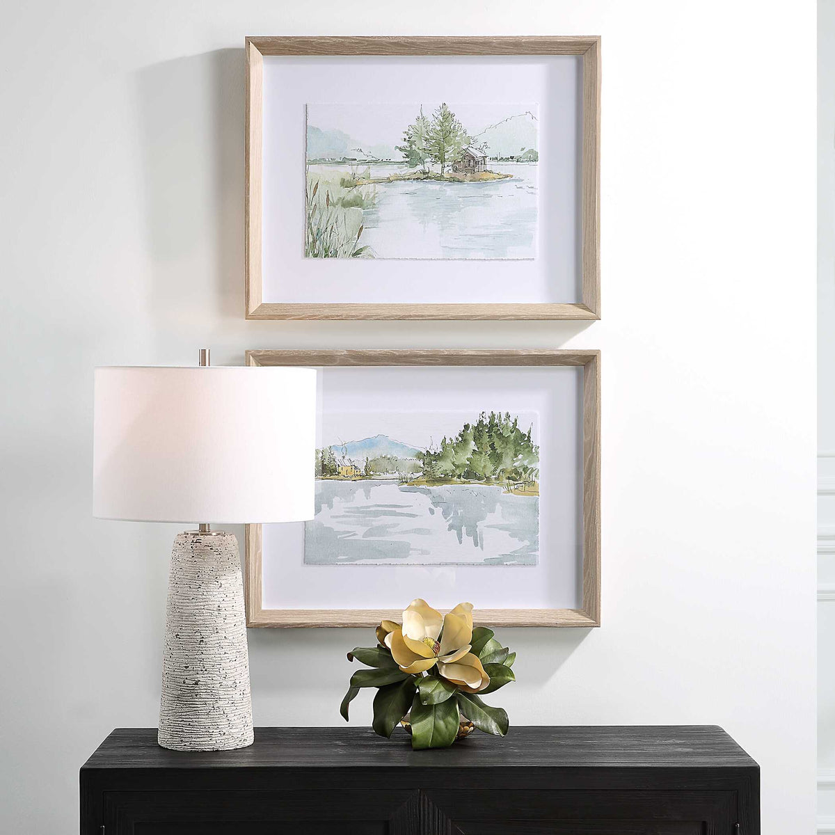 Serene Lake Framed Prints Set/2