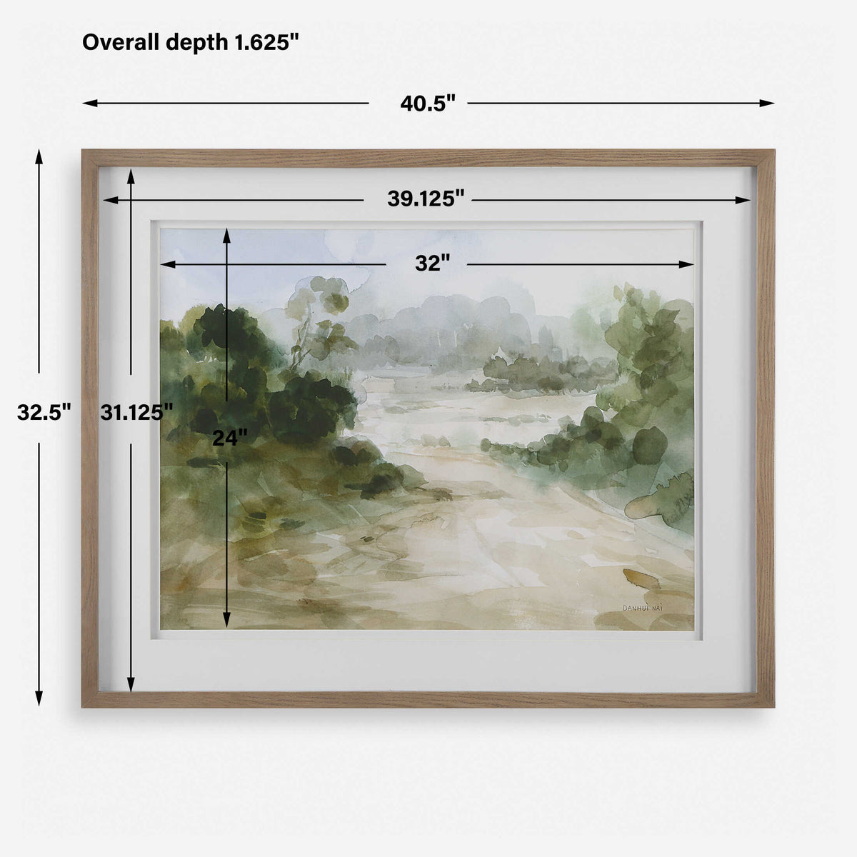 Verdant Watercolor Landscape Print