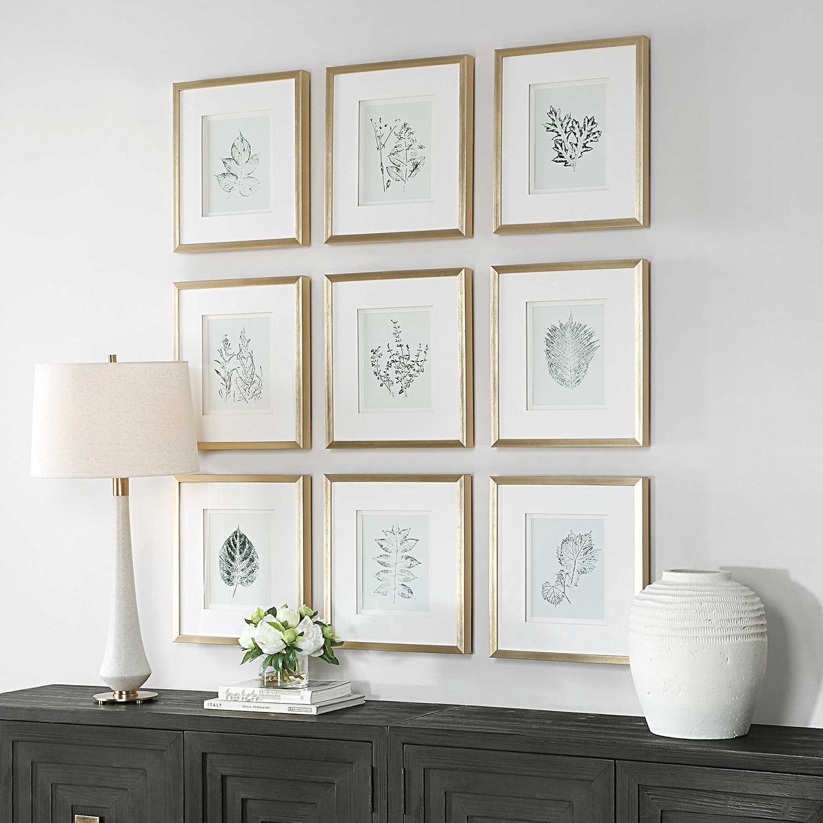 Nature's Script Framed Botanical Prints Set/9