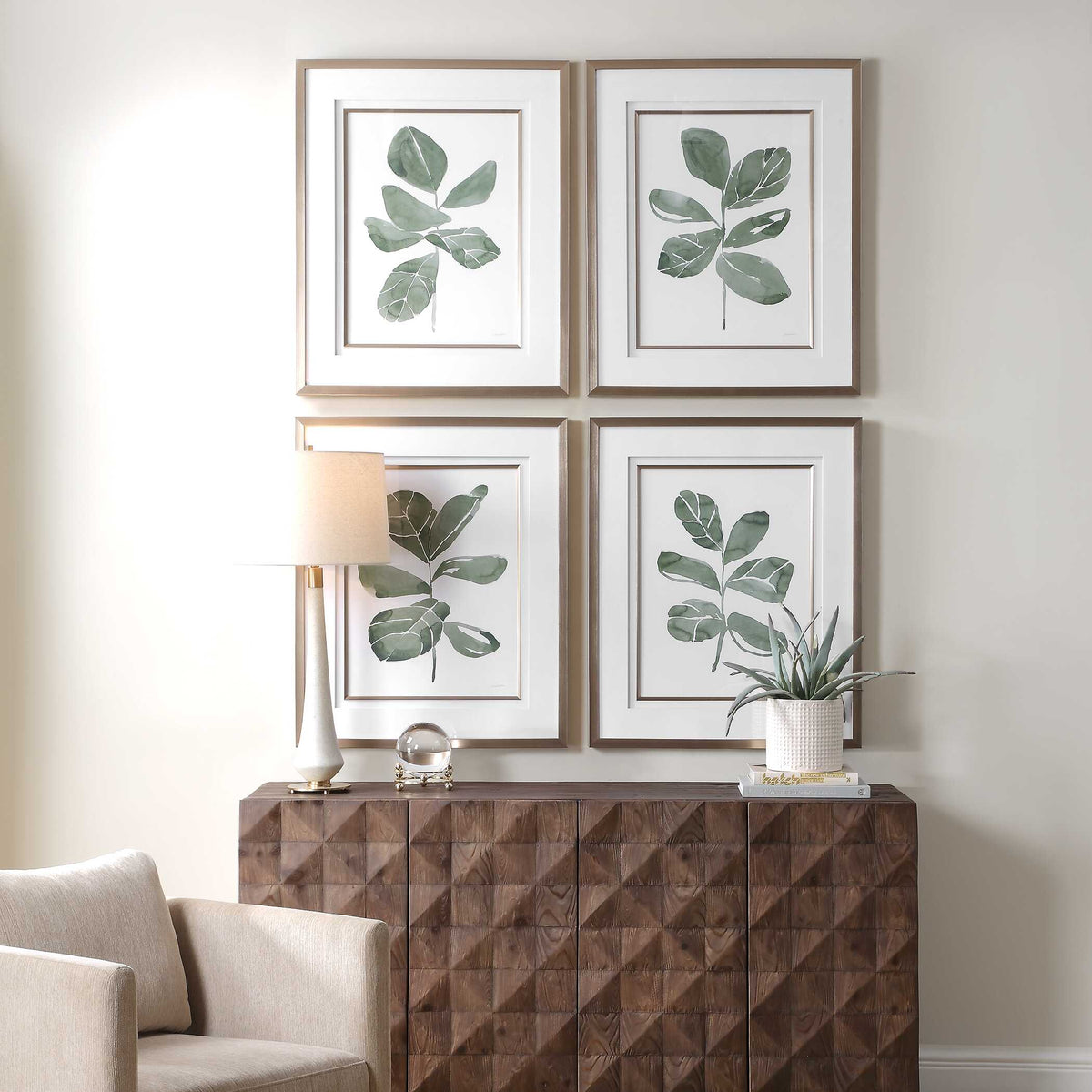 Fiddle Head Leaf Botanical Prints Set/4