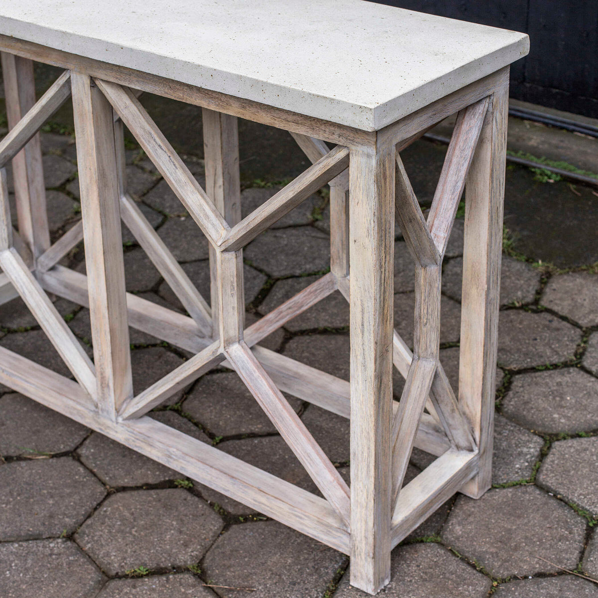 Catali Ivory Stone Console Table
