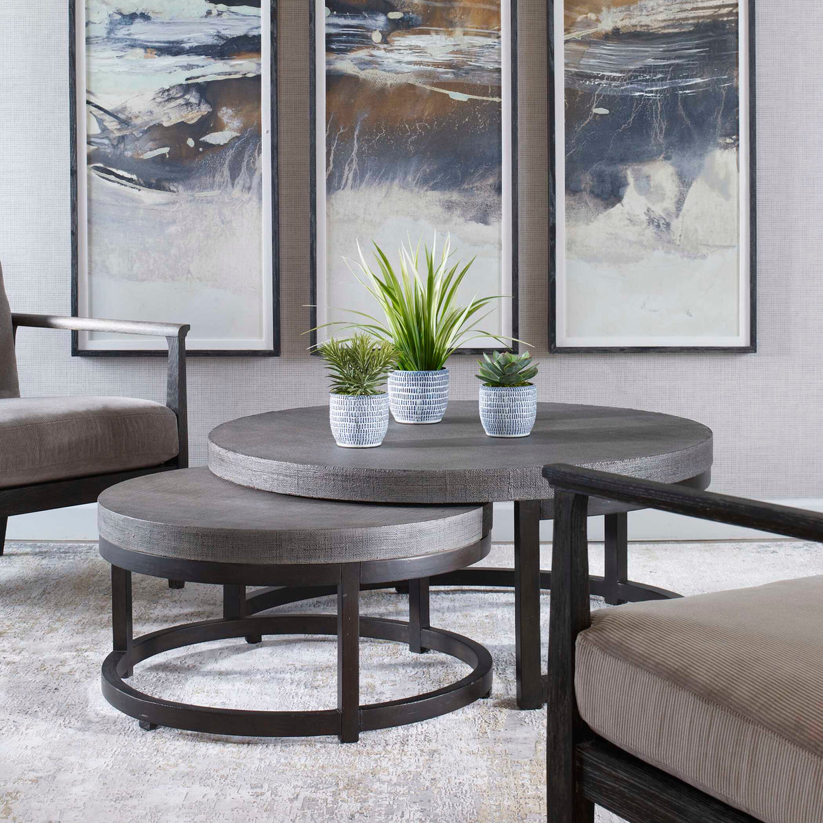 Aiyara Gray Nesting Tables Set/2
