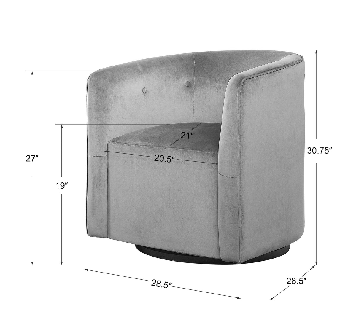 Mallorie Blue Swivel Chair