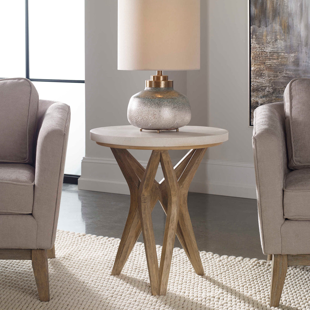 Marnie Limestone Side Table