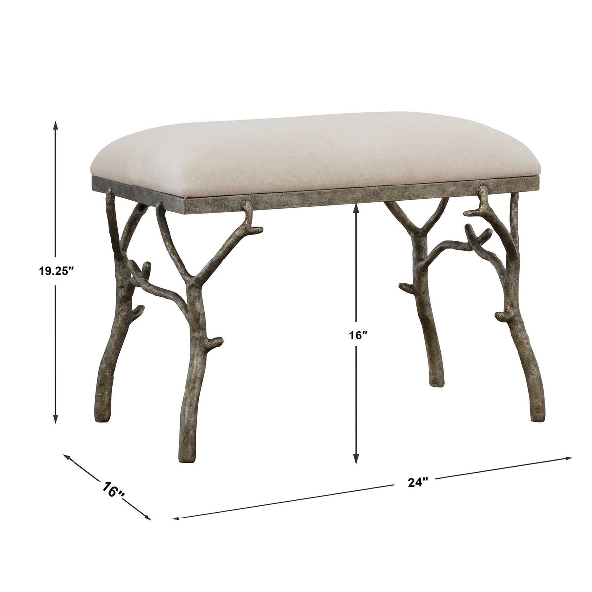 Lismore Small Fabric Bench