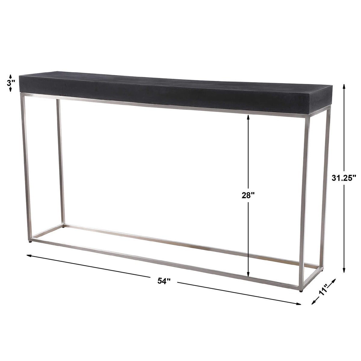 Jase Black Concrete Console Table