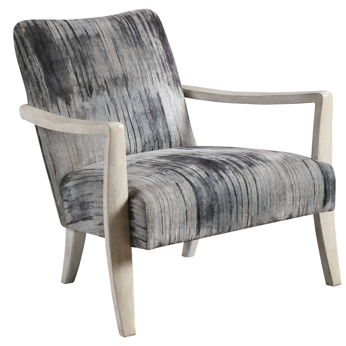 Watercolor Gray Chenille Accent Chair