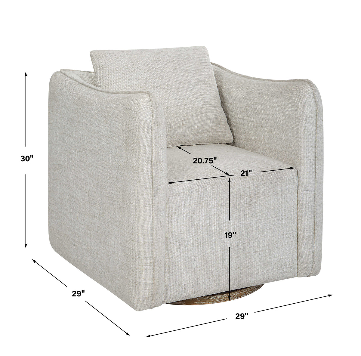 Corben White Swivel Armchair