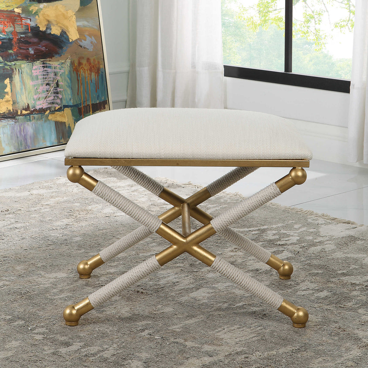 Socialite White Small Bench